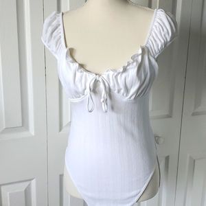 Wild Fable BabyDoll Bodysuit, White, Medium